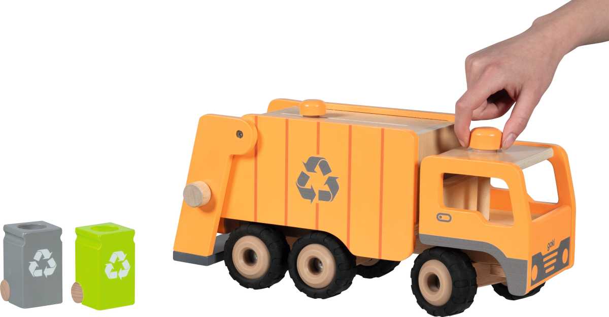 Grosser Müllwagen Eco mit 2 Mülltonnen