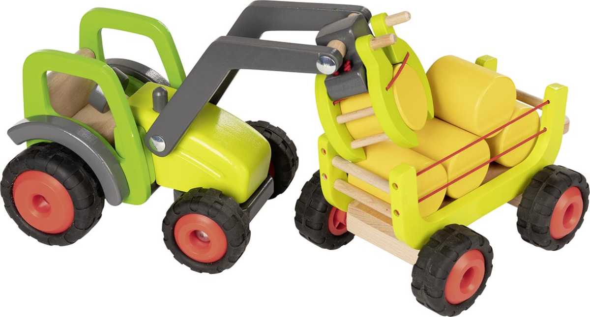 Frontlader mit Heuwagen & 5 Heuballen, 55 cm