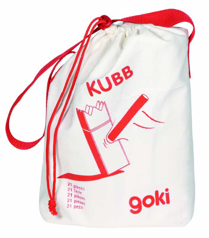 Wikingerspiel Kubb, kleine Größe, im Baumwollbeutel