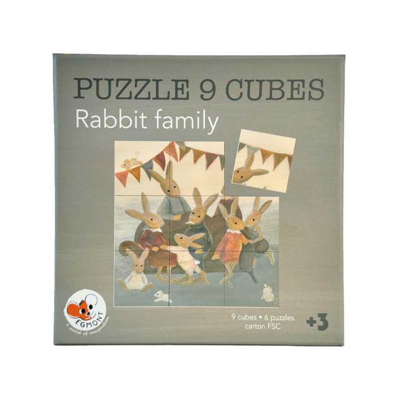 Würfelpuzzle Hasenfamilie 9-teilig