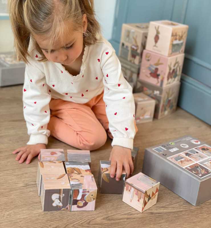 Würfelpuzzle Hasenfamilie 9-teilig