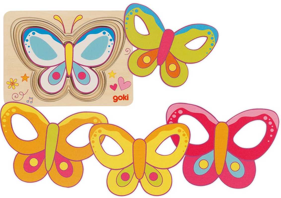 Schichtenpuzzle Schmetterling, 5 Schichten, goki66