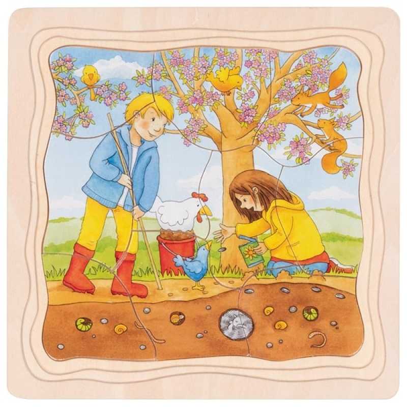 Schichtenpuzzle Sonnenblumenfeld