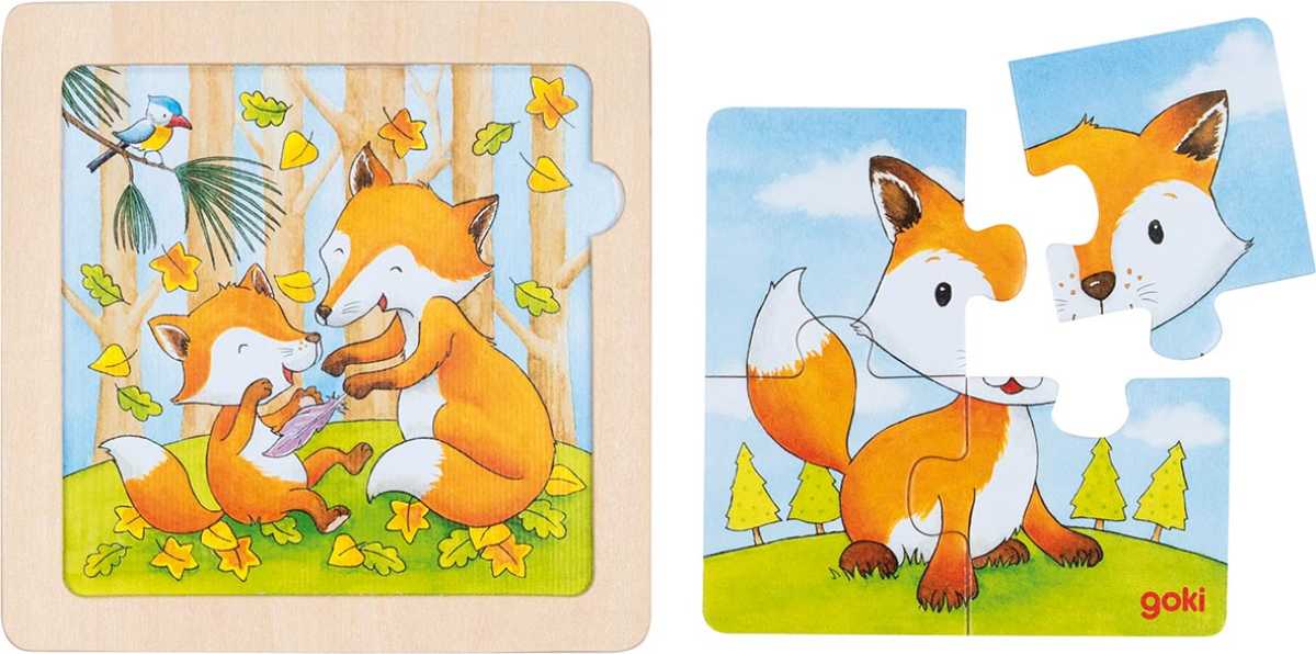 Hintergrundbildpuzzle Tierkinder, 8er Set