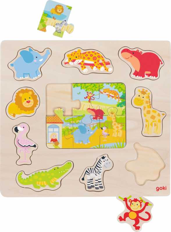 Einlegepuzzle Zootiere