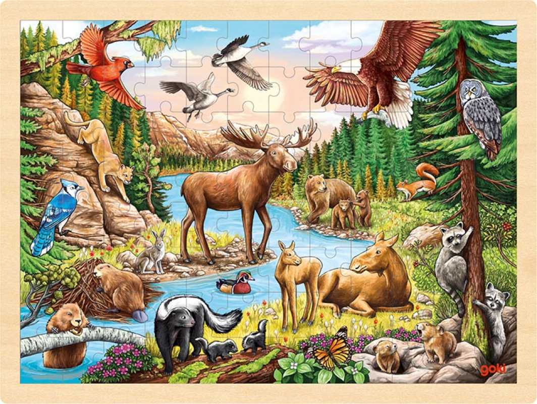 Einlegepuzzle Nordamerikanische Wildnis 40 x 30 cm