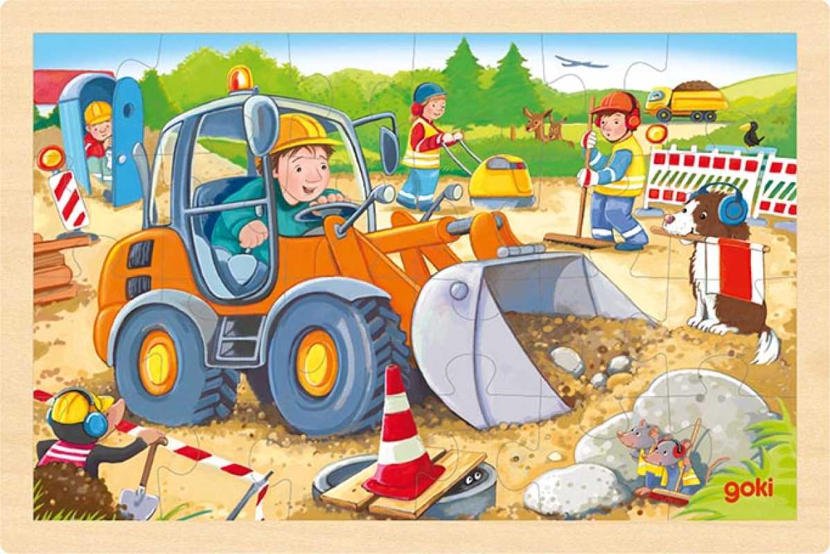 Einlegepuzzle Baustelle 30 x 20 cm