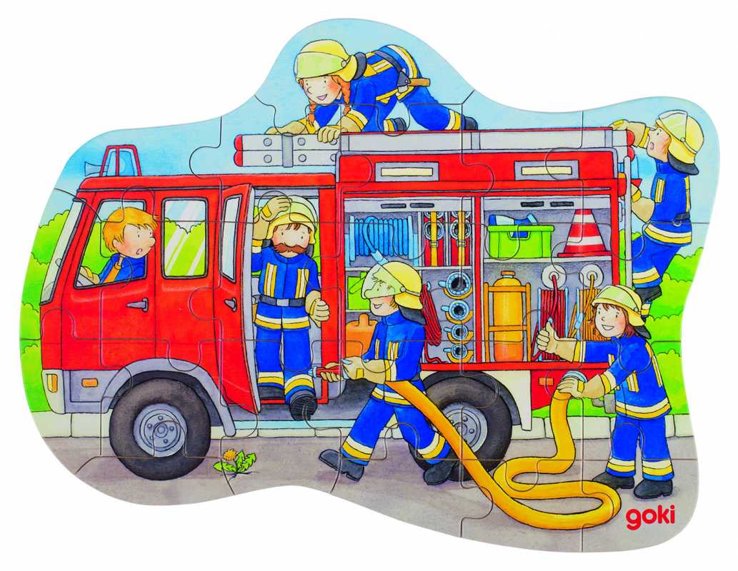 Konturpuzzle Traktor, Radlader, Feuerwehr