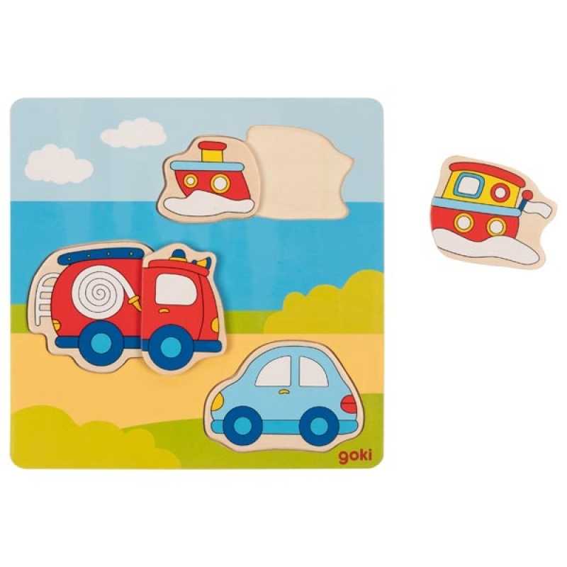 Einlegepuzzle 3D Effekt Fahrzeuge