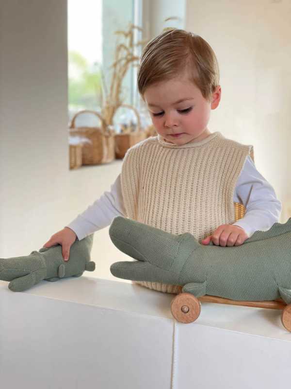 Plüsch Krokodil auf Rädern