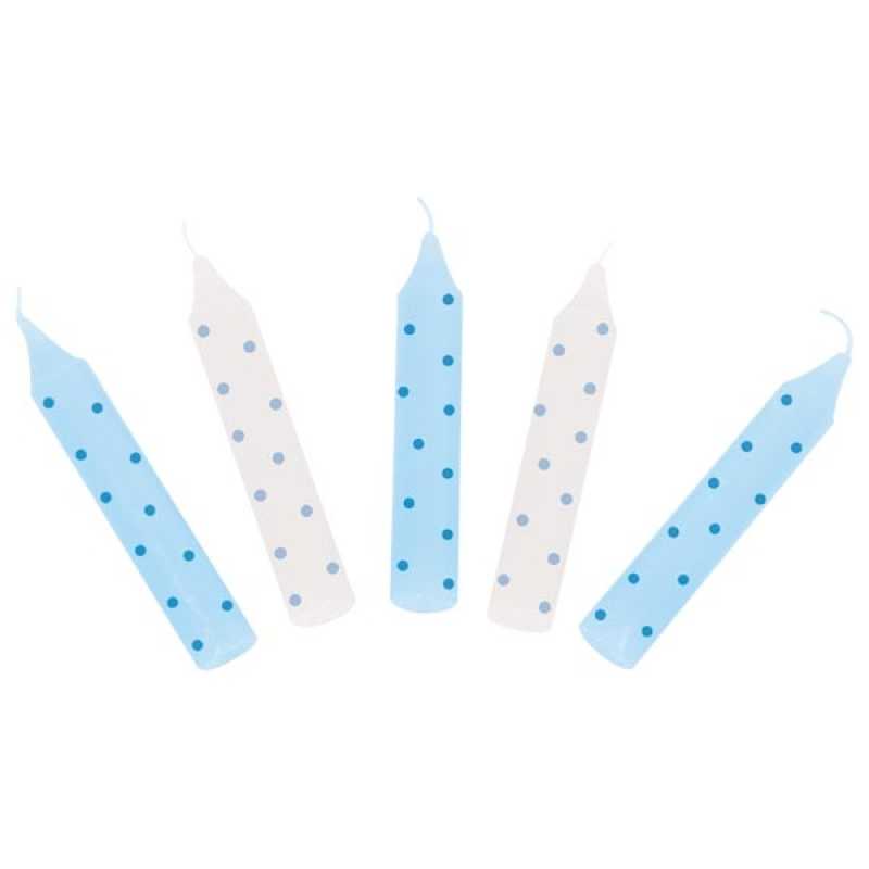 Geburtstagskerzen-Set, blau gepunktet