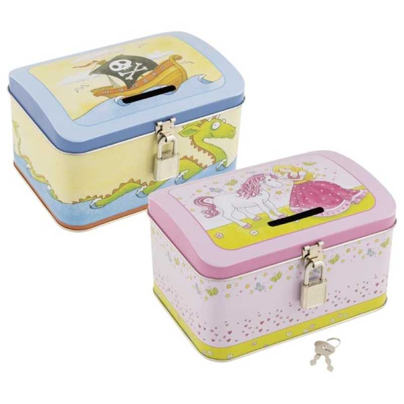 Spardose Pirat und Prinzessin, 2er Set