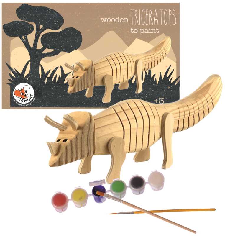 Triceratops aus Holz zum Bemalen