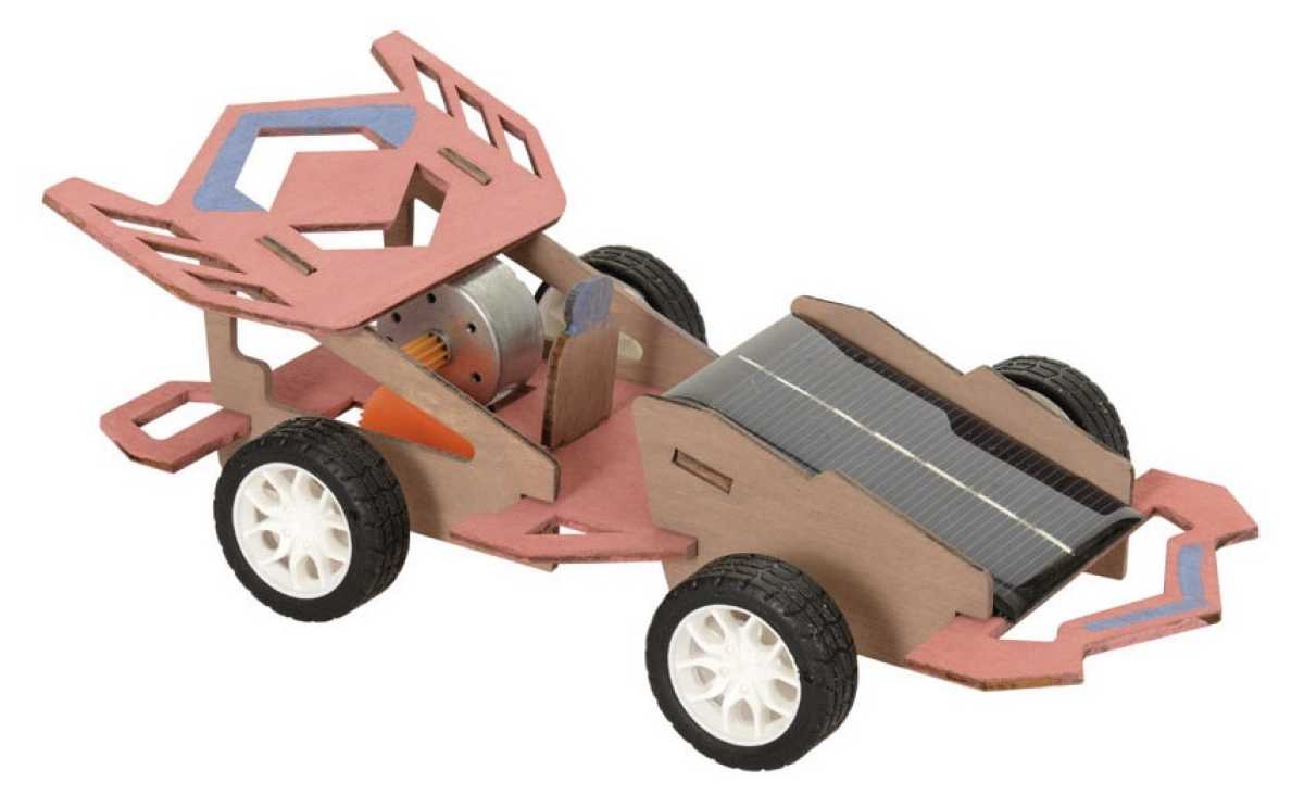 Bausatz Holz Rennwagen mit Solarpanels