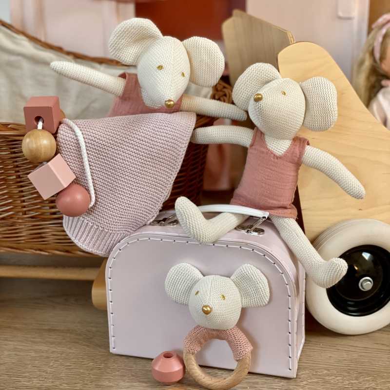 Koffer perlrosa für Puppen