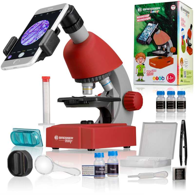 BRESSER JUNIOR Mikroskop 40x-640x rot