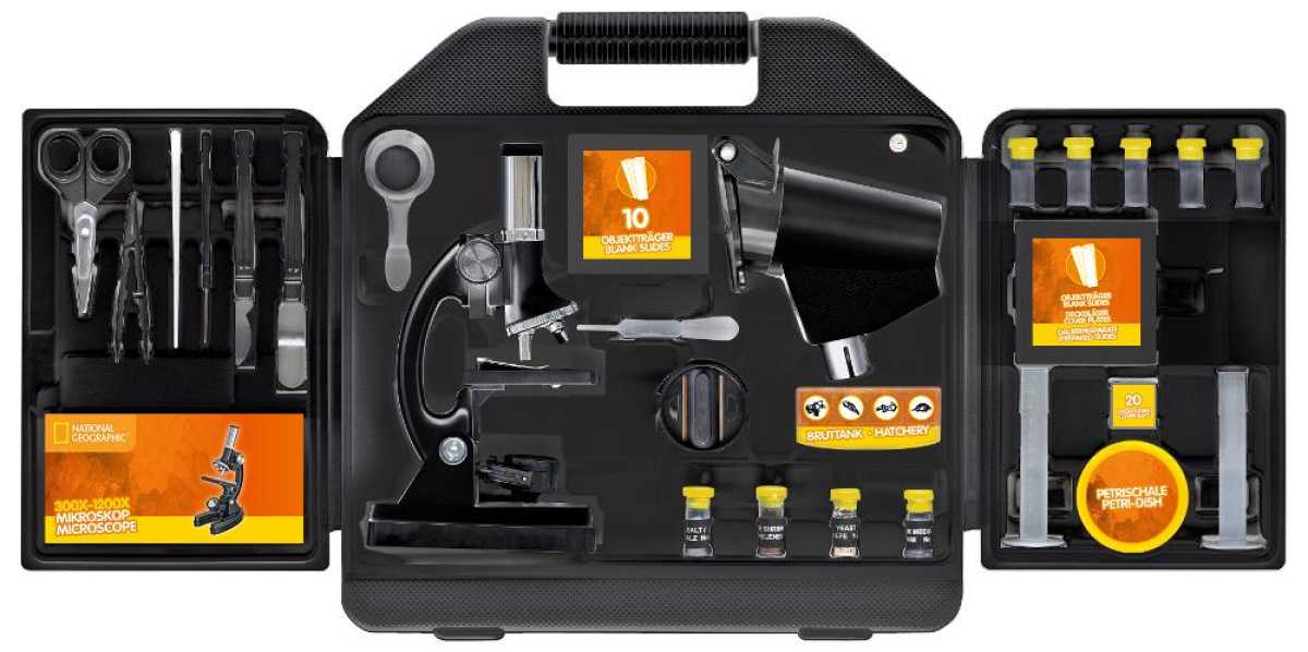 Bresser National Geographic Mikroskop 300x-1200x inkl. Koffer