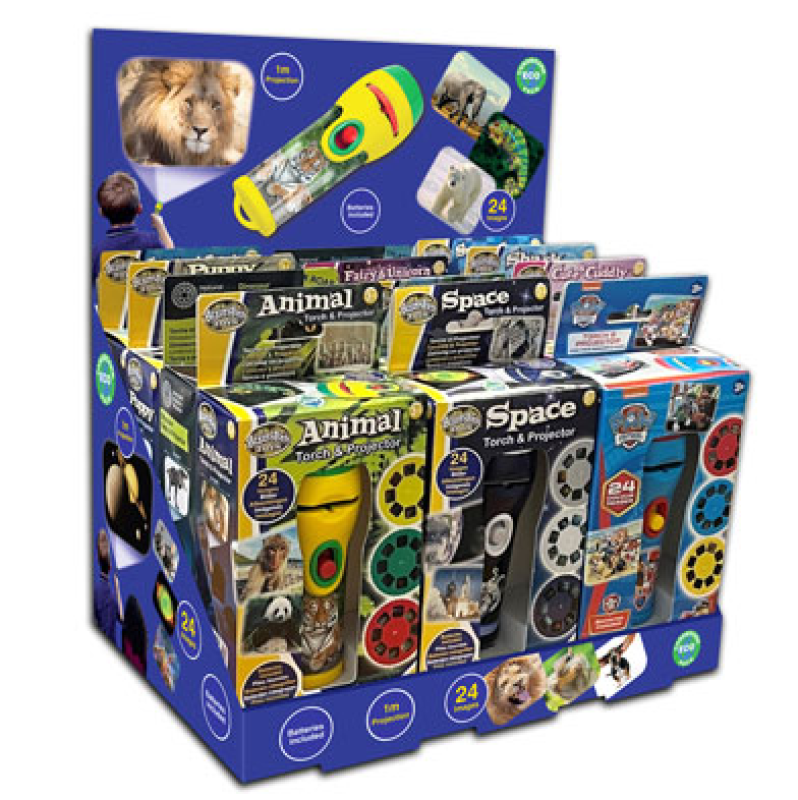 Display für 12 Taschenlampen/Projektoren