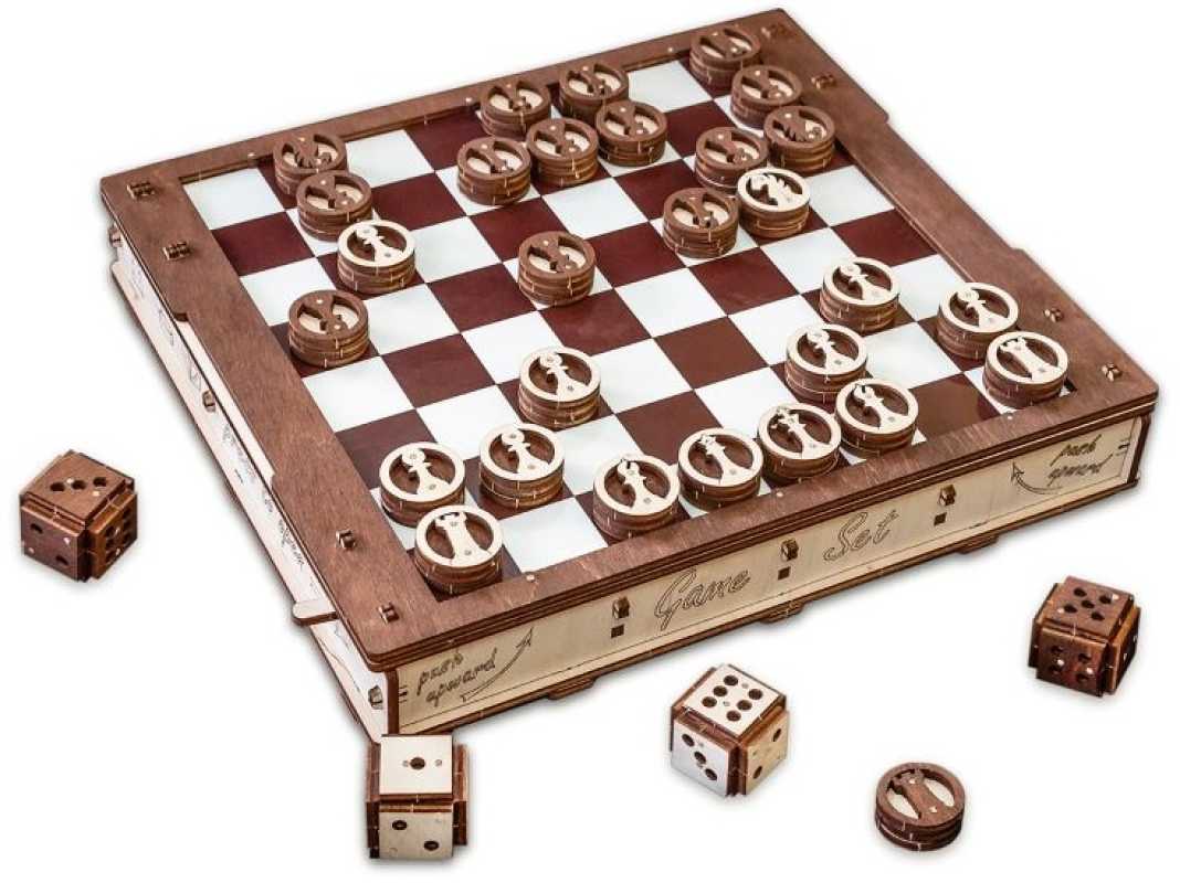 Spiele Set Schach, Dame, Battle
