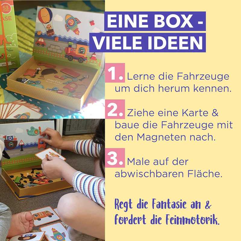 Kreative Magnet-Spiel-Box - Fahrzeuge