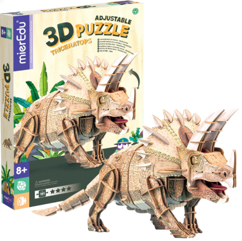 Eco 3D Puzzle - Triceratops (beweglich), 191 Teile