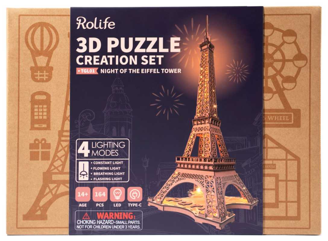 Holzbausatz 'Night of the Eiffel Tower'