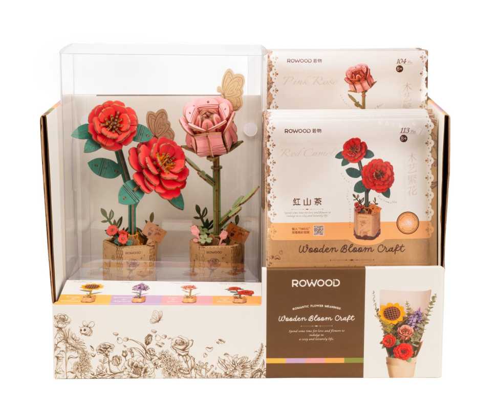 Display mit 24 Blumen assortiert