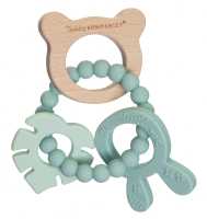 Beissring aus Holz & Silikon, grün