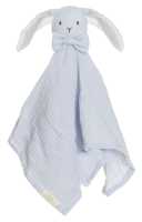 Schmusetuch Hase blau 40 cm aus BIO-Baumwolle