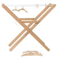 Wäscheständer aus Massivholz mit Zubehör