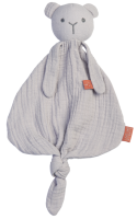 Schmusetuch Grau Bär Organic 24 cm