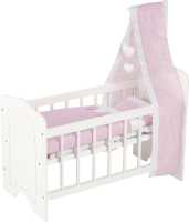 Puppenbett mit Himmel und Bettzeug