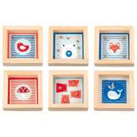 Geduldspiele mit Stahlkugeln, 6,5 x 6,5 x 1,8 cm, Holz, 12er Display