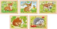 Einlegepuzzle Waldtiere, 5er Set