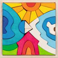 Bausteine Kleiner Eisbär 26 Teile im Holzrahmen