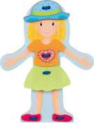 Anziehpuppe aus Holz und Filz