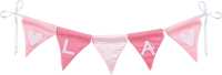 Buchstabenwimpelkette rosa mit 10 Wimpeln