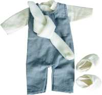 Puppenbekleidung mit blauem Overall
