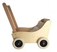 Puppenkinderwagen mit gummibereiften Rädern